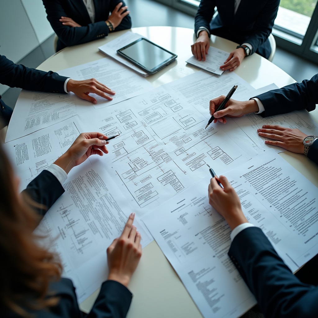 Comprehensive internal regulations framework showing governance structures and operational procedures